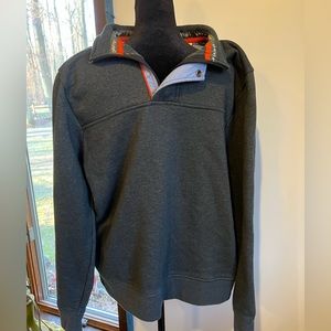 Mens Orvis medium 1/4 zip sweater sweatshirt warm long sleeve grey.